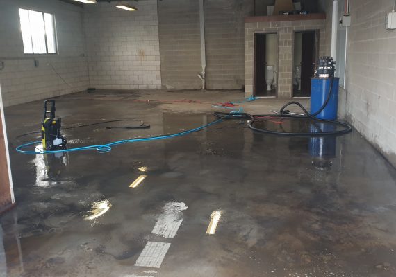Hazardous Liquid Waste on Floor Cleaner